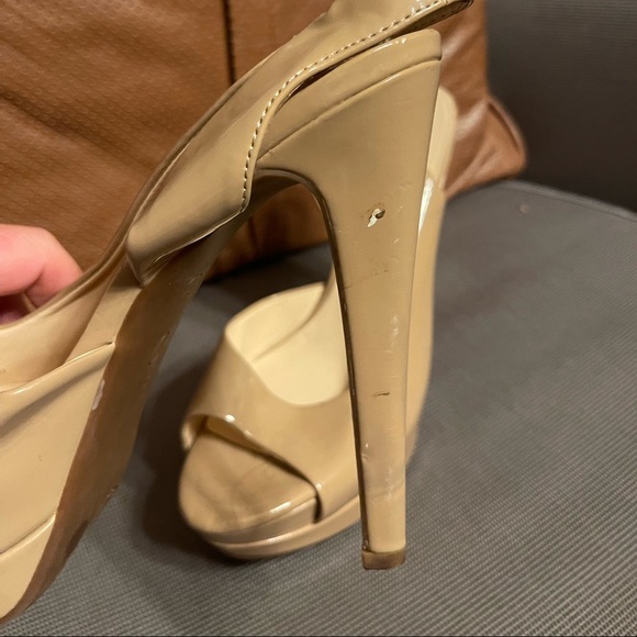 Jessica Simpson Patent Nude Slingback Heels - Picture 2 of 3